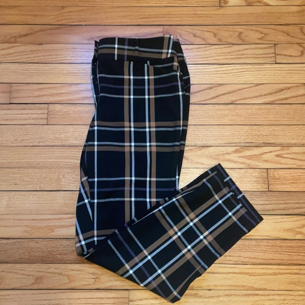 LOFT Plaid Skinny Ankle Pants